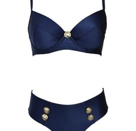 Two-piece swimsuit in dark blue