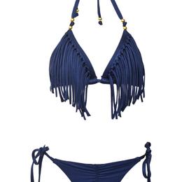 Two-piece swimsuit in dark blue