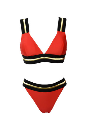Two-piece swimsuit in red